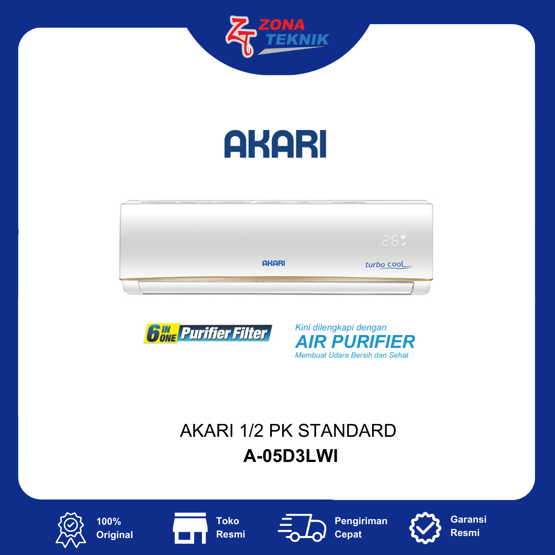 HARGA AC BARU AKARI A-05D3LWI 1/2PK STANDART