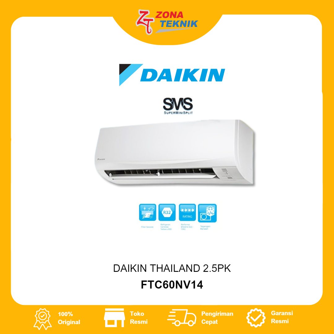HARGA AC BARU DAIKIN THAILAND FTC60NV14 2.5PK