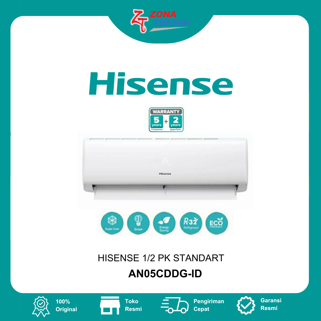 HARGA AC BARU HISENSE AN05CDDG-ID 1/2 PK STANDART