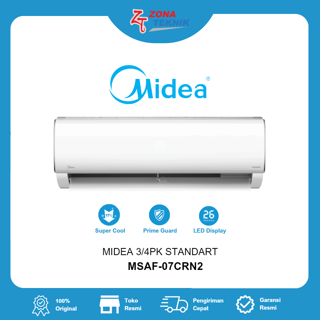 Harga AC Baru MIDEA MSAF-07CRN2 3/4 PK Standard